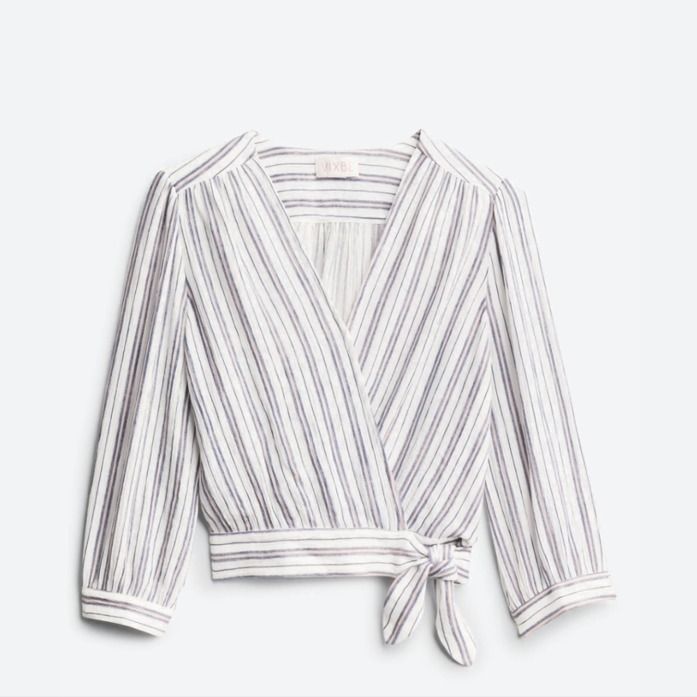 VIXBE Carmena Cropped Wrap Top XL